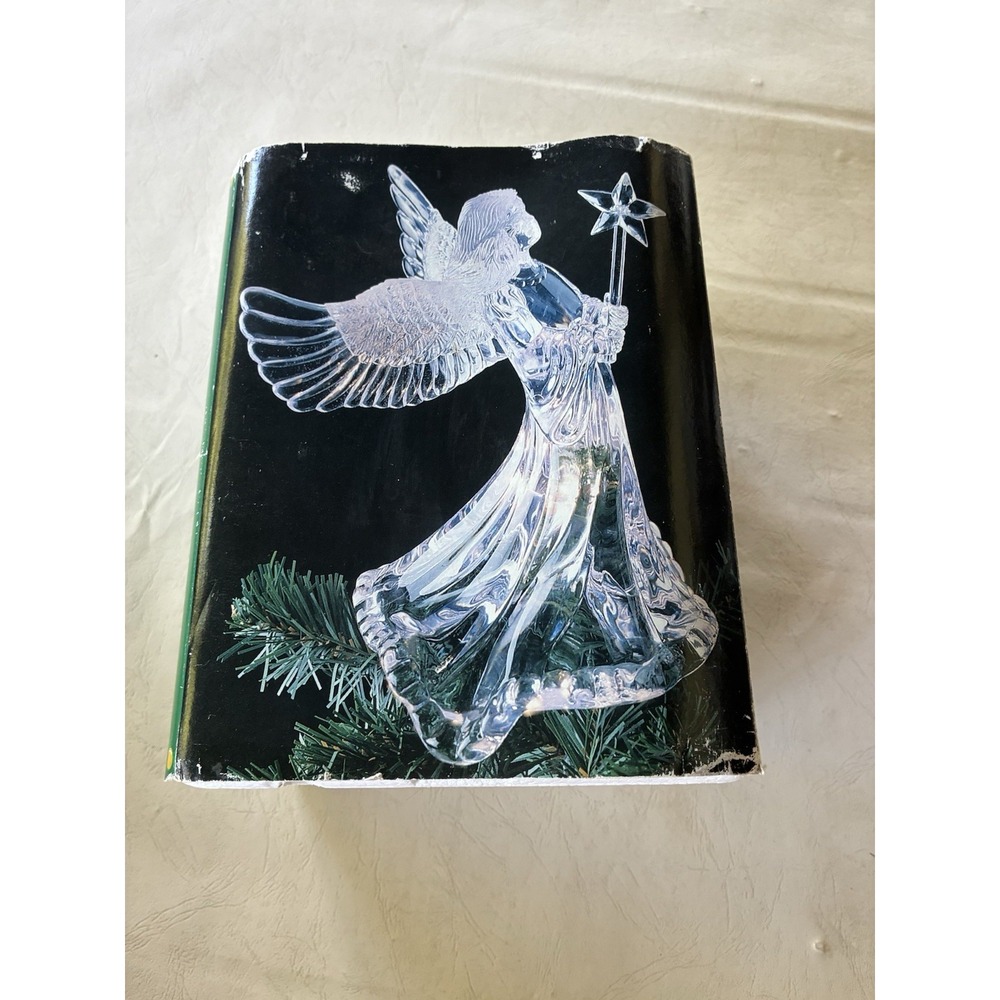 Vintage Angel w/ star Christmas Holiday Tree Topper 8” crystal clear splendor